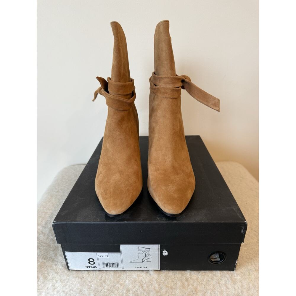 NWT Banana Republic Canton Nutmeg Suede Leather Tie Boots 8 Coastal Cowgirl